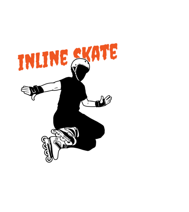 TR inlineskate model negru pe tricou