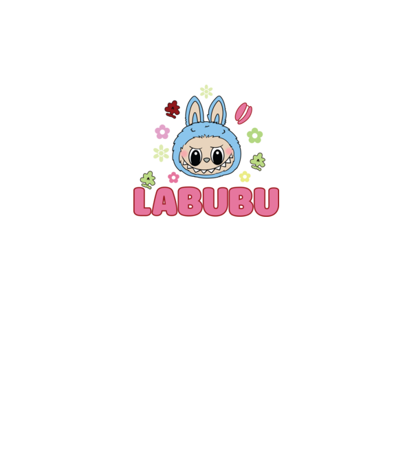 Labubu model negru pe tricou