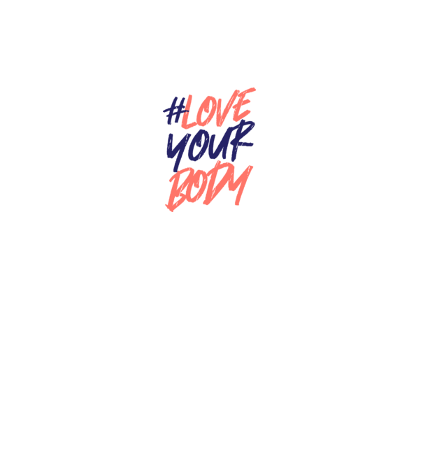 #loveyourbody model alb pe tricou