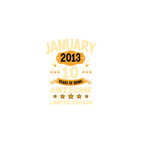 January 2013 10 years of being limited edition model negru pe tricou