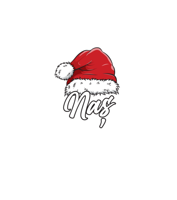 naș Santa Hat model negru pe tricou