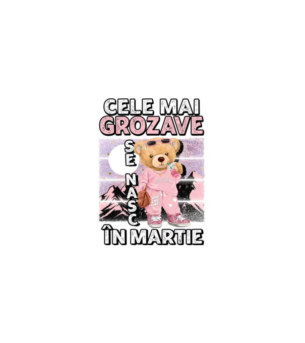 RETRO teddy fetişcană MARTIE model negru pe tricou