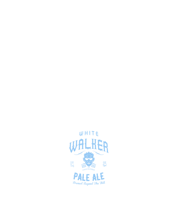 White Walker Pale Ale model albastru închis pe tricou