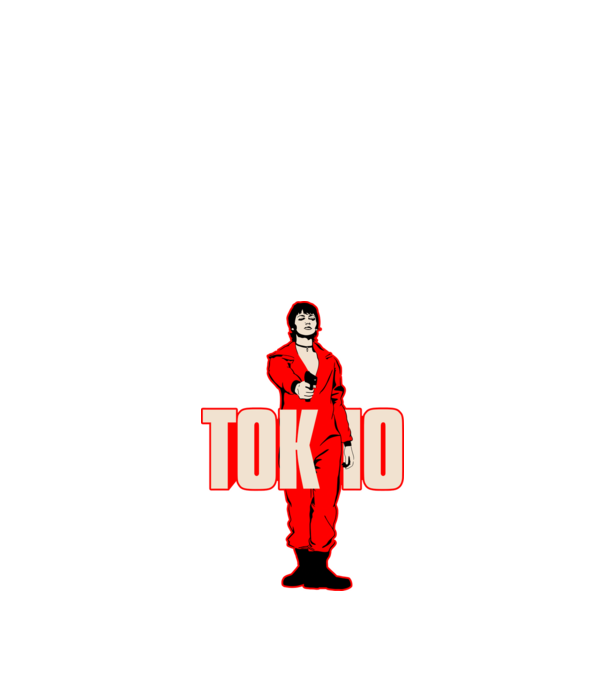 tokyo la casa de papel model negru pe tricou
