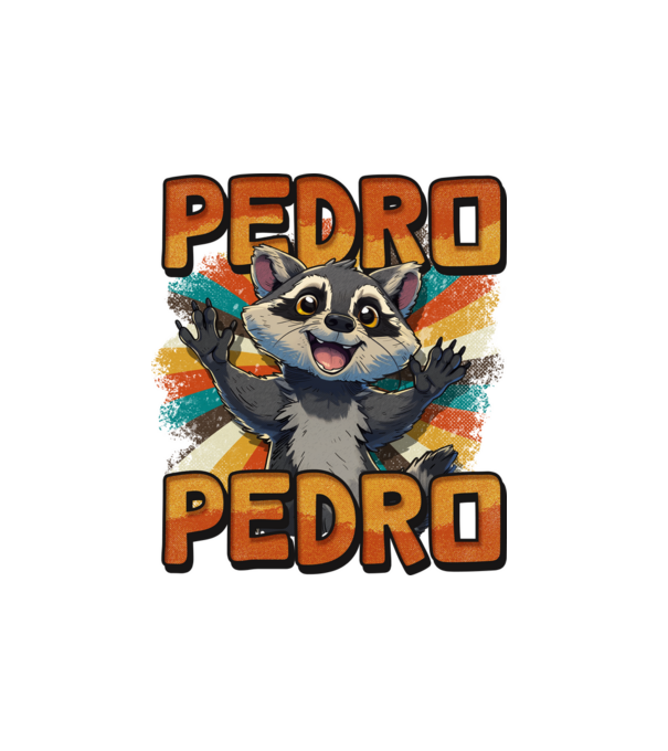 Retro Pedro model alb pe tricou
