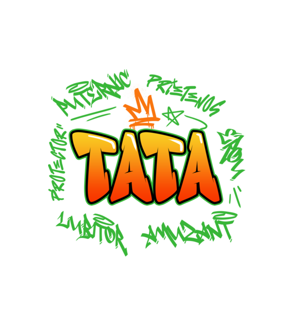 Graffiti tata model alb pe tricou