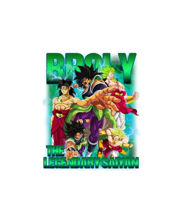 broly dragonball model alb pe tricou