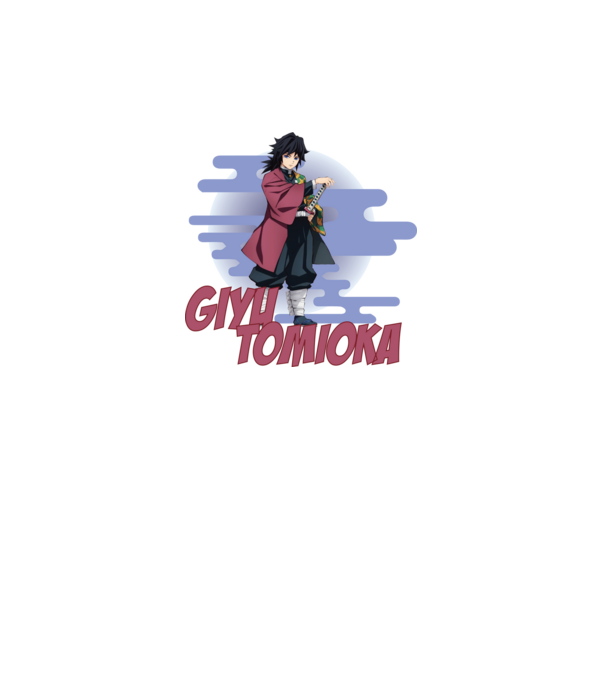Demon Slayer Giyu model alb pe tricou