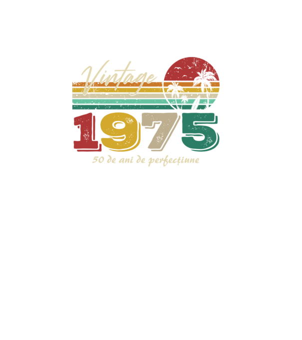 VINTAGE 1975 model negru pe tricou