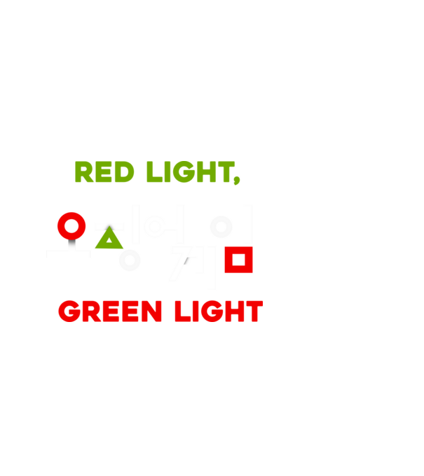 red light green light model negru pe tricou