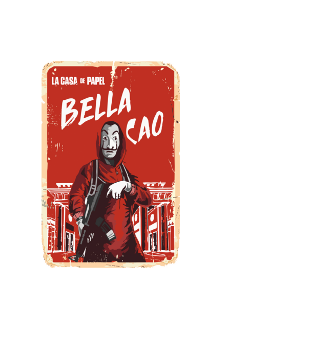 bella ciao poster retro model negru pe tricou