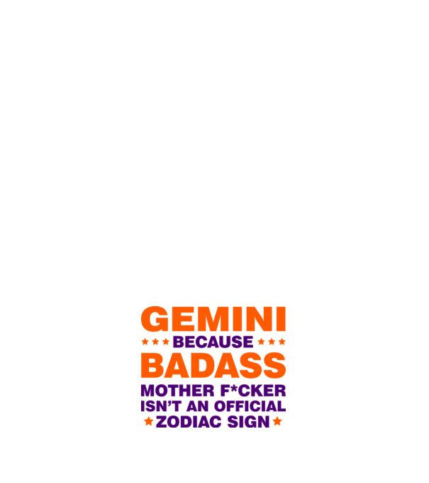 Badass zodiac GEMINI model negru pe tricou