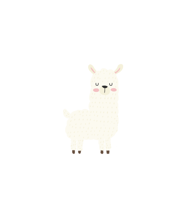 Alpaca model alb pe tricou