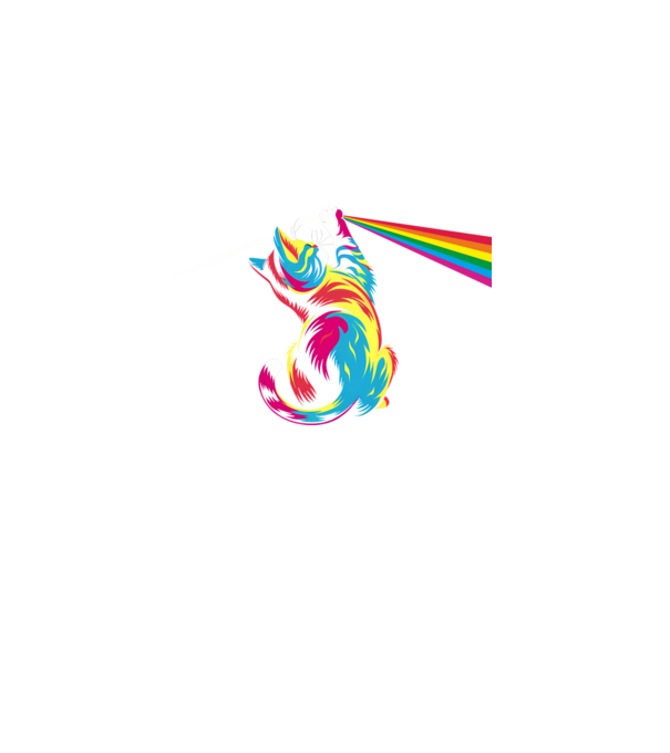 Pisica prismă model negru pe tricou