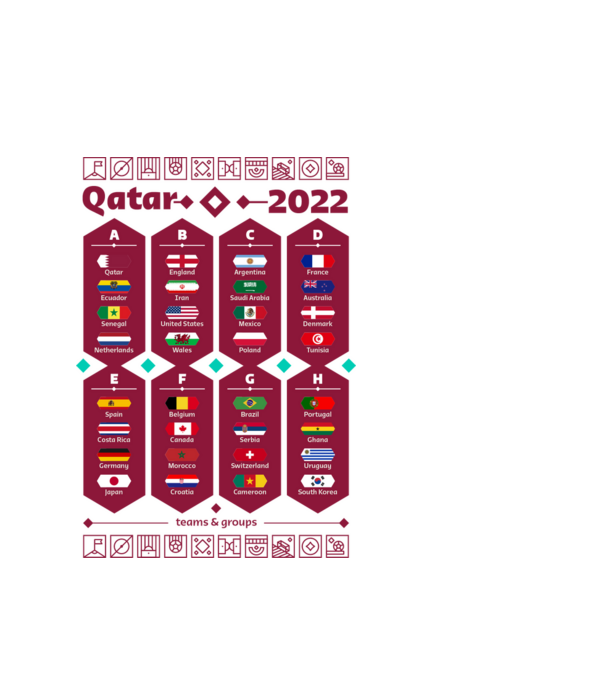Qatar 2022 teams - groups white model alb pe tricou
