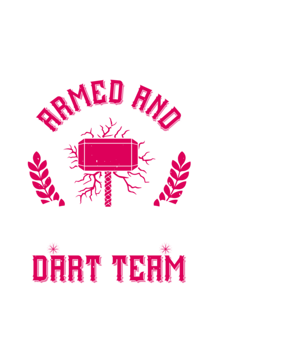 Armed and Hammered dart team model alb pe tricou