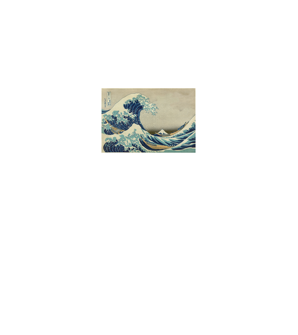 Great Wave of Kanagawa mască model gri pe tricou