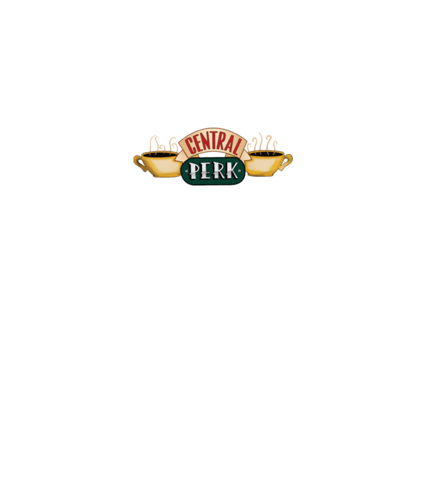 Central perk model alb pe tricou