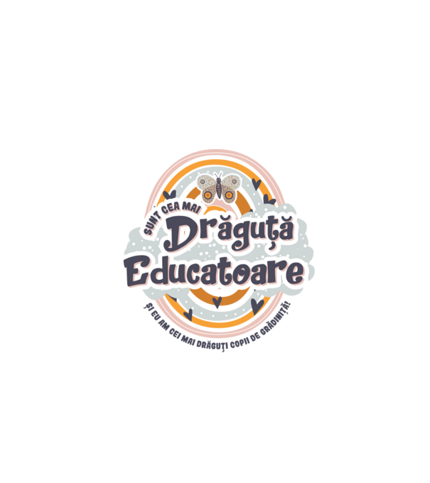 Sunt cea mai drăguță educatoare! model alb pe tricou