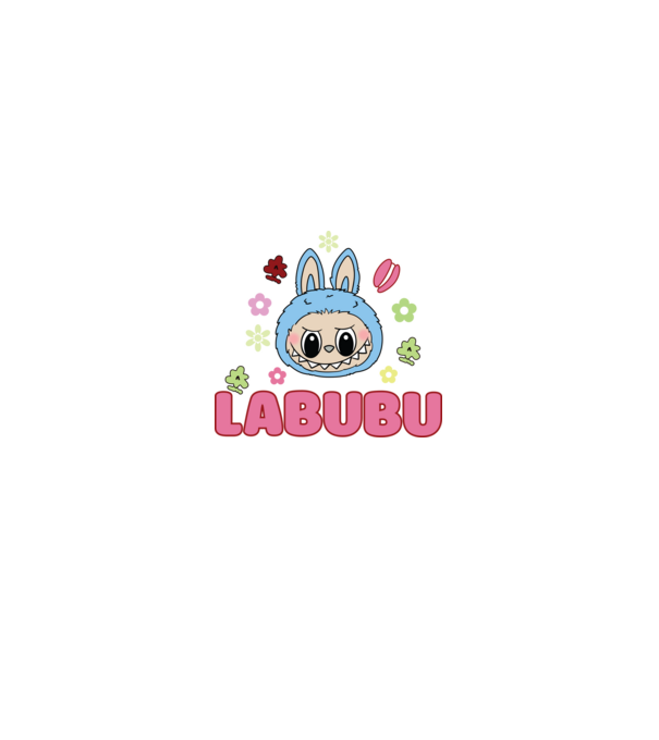 Labubu model negru pe tricou