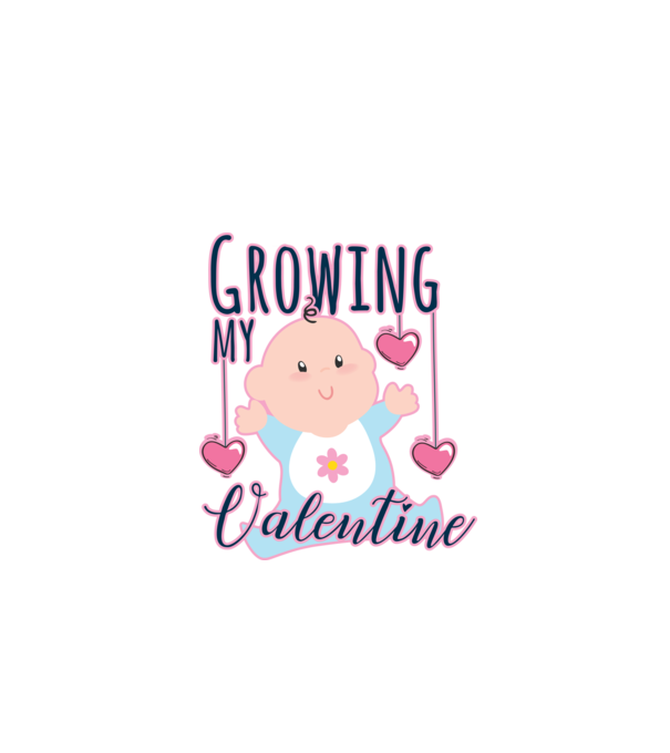 Growing my Valentine model alb pe tricou
