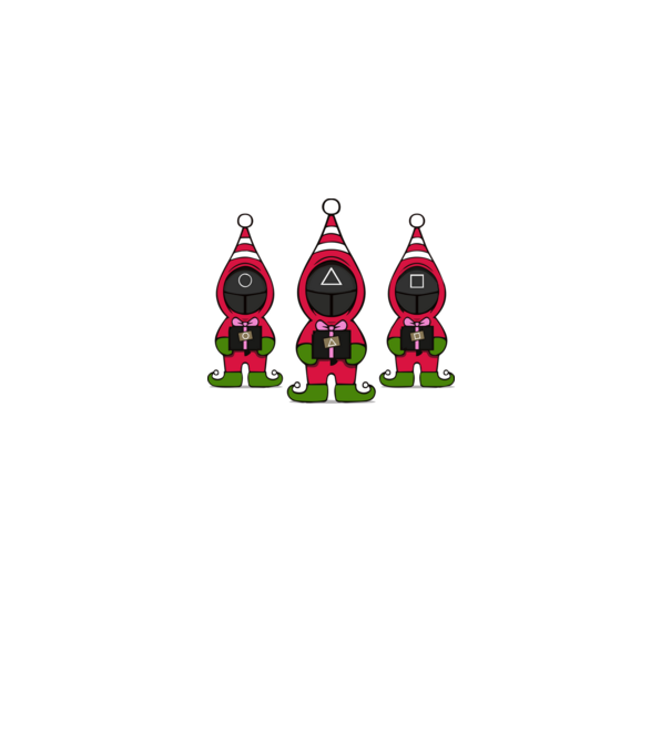merry squid game model negru pe tricou