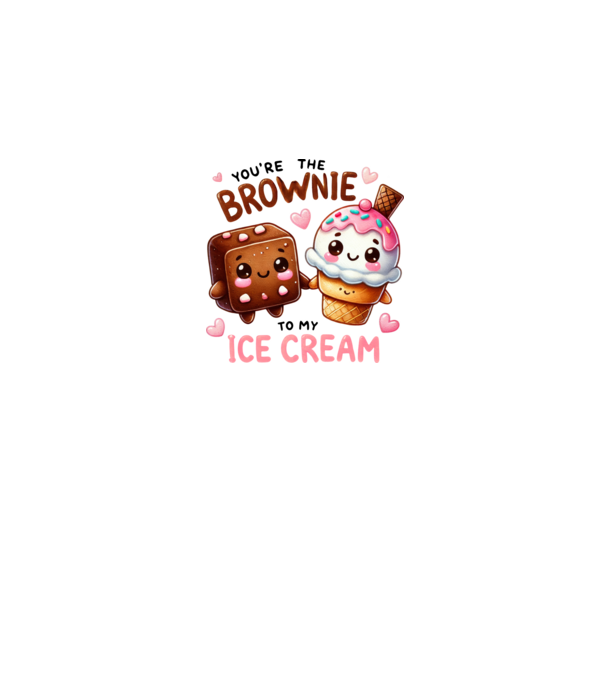 Brownie to my Ice Cream model alb pe tricou