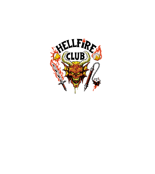 Hellfire ok model alb pe tricou