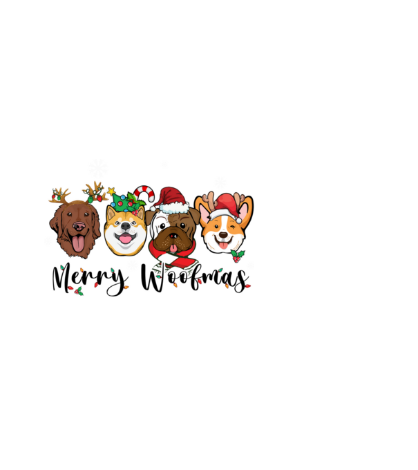 Merry woofmas 2 model alb pe tricou