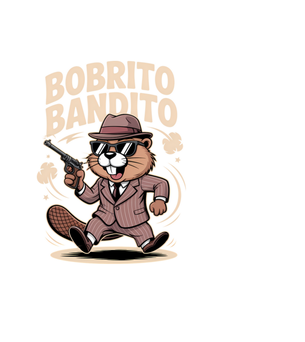 Bobrito Bandito model negru pe tricou