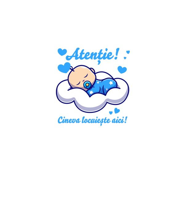 Atenție! Cineva locuiește aici! model alb pe tricou