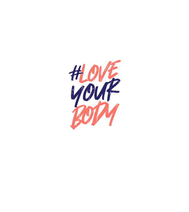 #loveyourbody model alb pe tricou