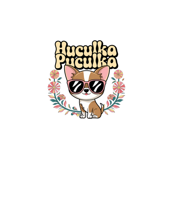 Huculka Puculka câine 1 model alb pe tricou