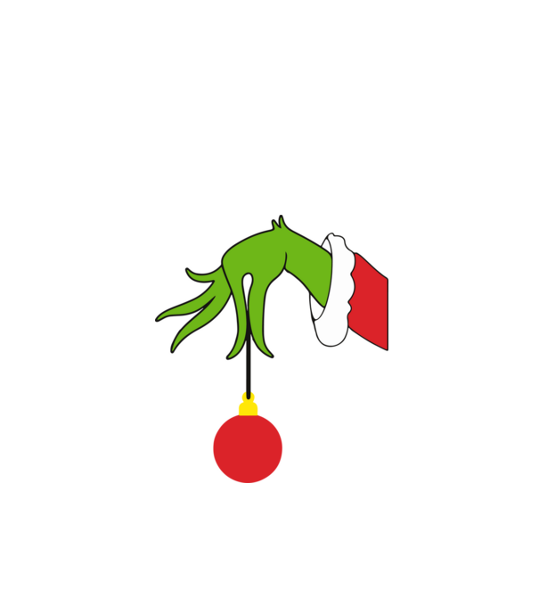 Grinch hand model alb pe tricou