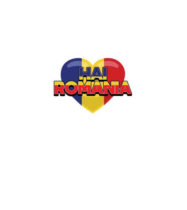 Romania heart model negru pe tricou