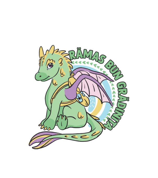 Rămas bun grădiniță model alb pe tricou