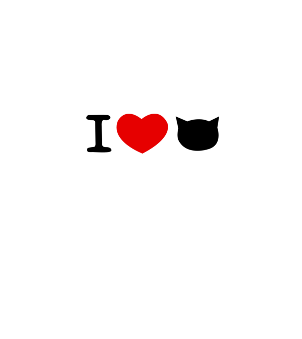 I love Pisică model alb pe tricou