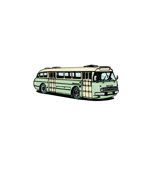 Autobuze model verde de măr pe tricou