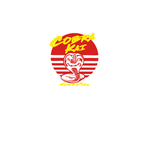 cobra kai sunset logo model negru pe tricou