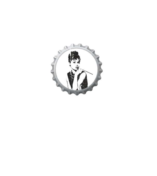 Audrey model alb pe tricou