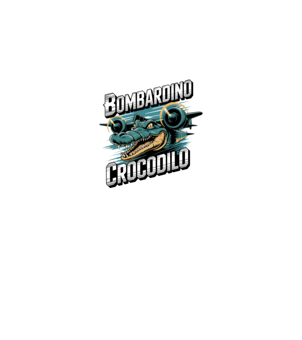 Bombardino Crocodilo 2 model negru pe tricou