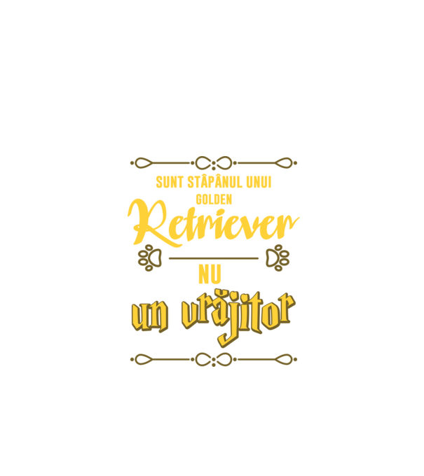 sunt stăpânul unui golden retviever, nu un vrăjitor model negru pe tricou