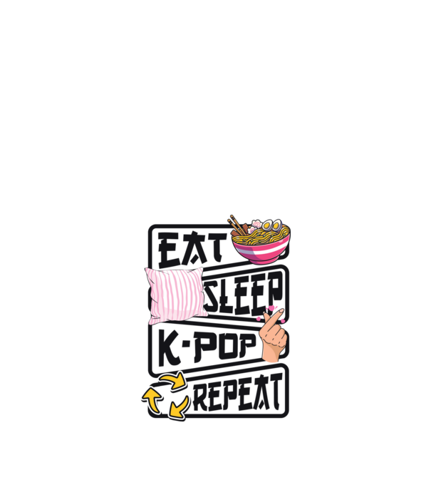 K-POP EAT SLEEP model alb pe tricou