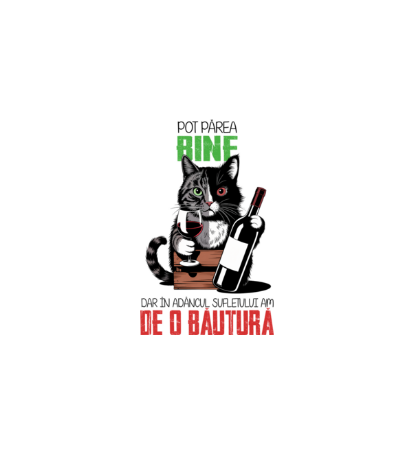 sunt bun pentru o băutură Alb model alb pe tricou