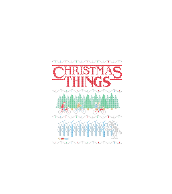 christmas things ugly sweater model negru pe tricou