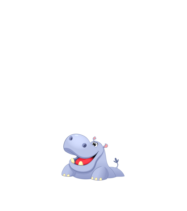 Cute Hippo model albastru închis pe tricou