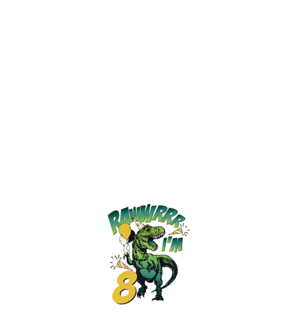 'Birthday Dinosaur rawww i''m 8' model negru pe tricou