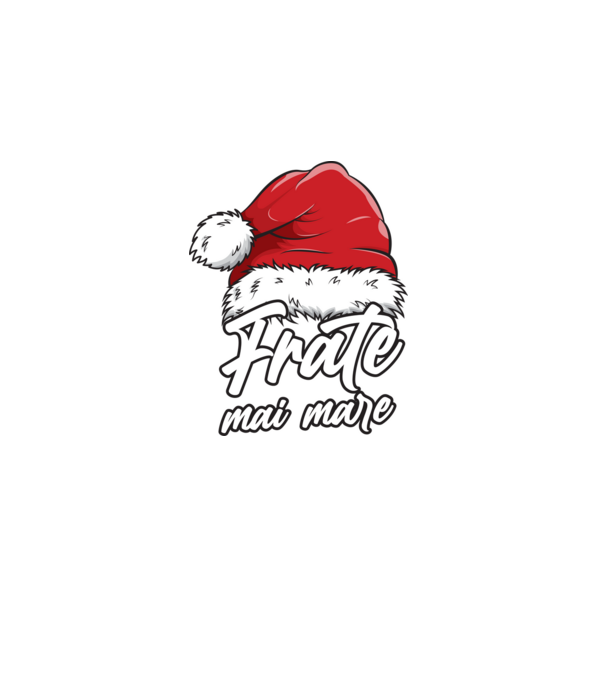 frate mai mare Santa Hat model negru pe tricou