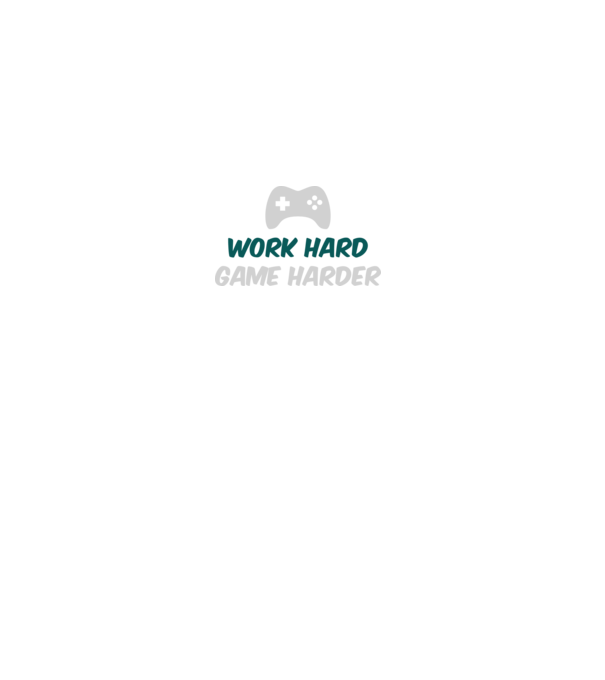 Work hard, game harder model gri pe tricou