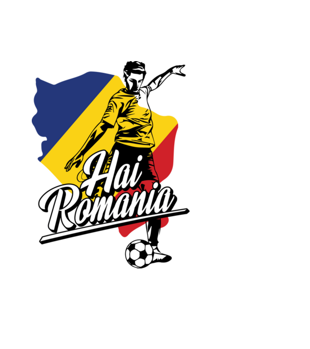 Hai romania fotbal model negru pe tricou